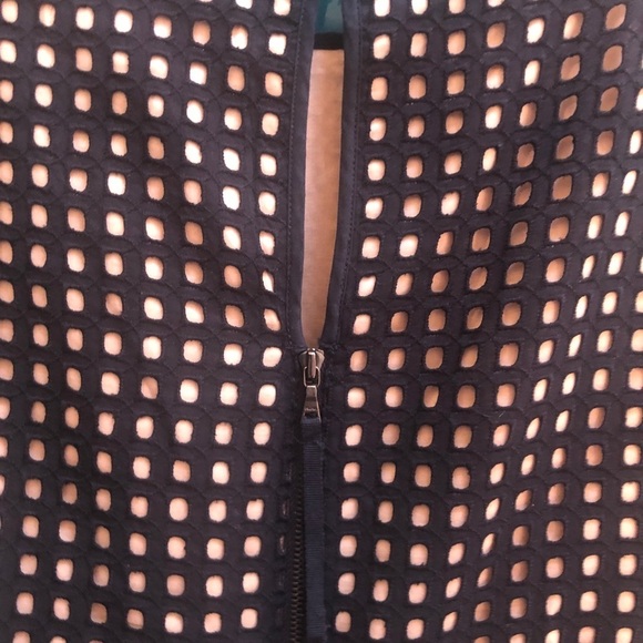 LOFT BLACK & TAN EYELET FIT AND FLARE DRESS - Picture 6 of 7